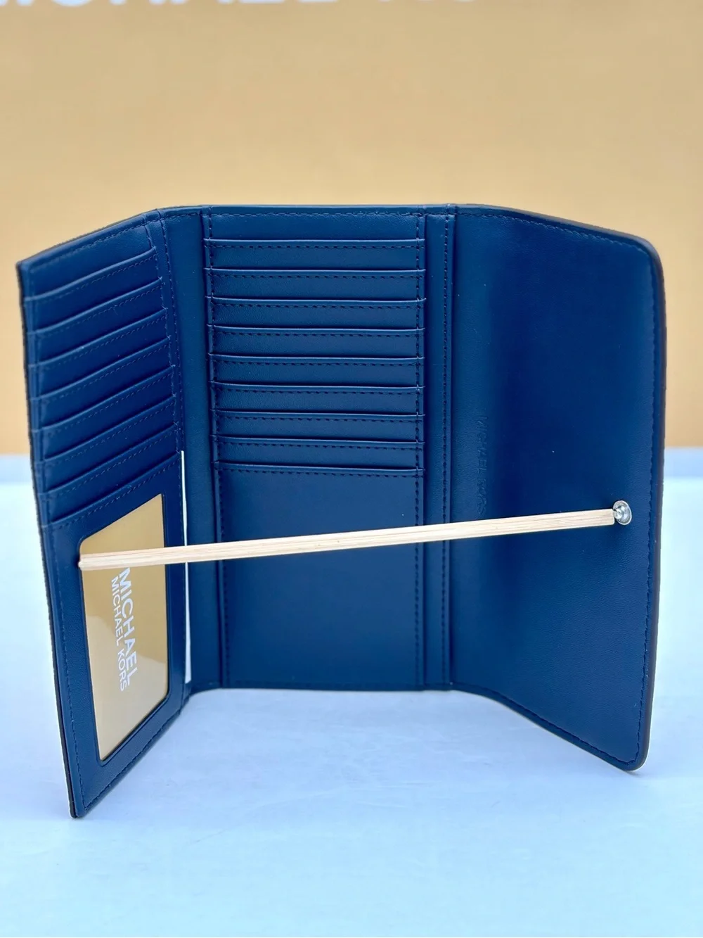 Michael Kors Large Two Tone Signature Trifold Wallet